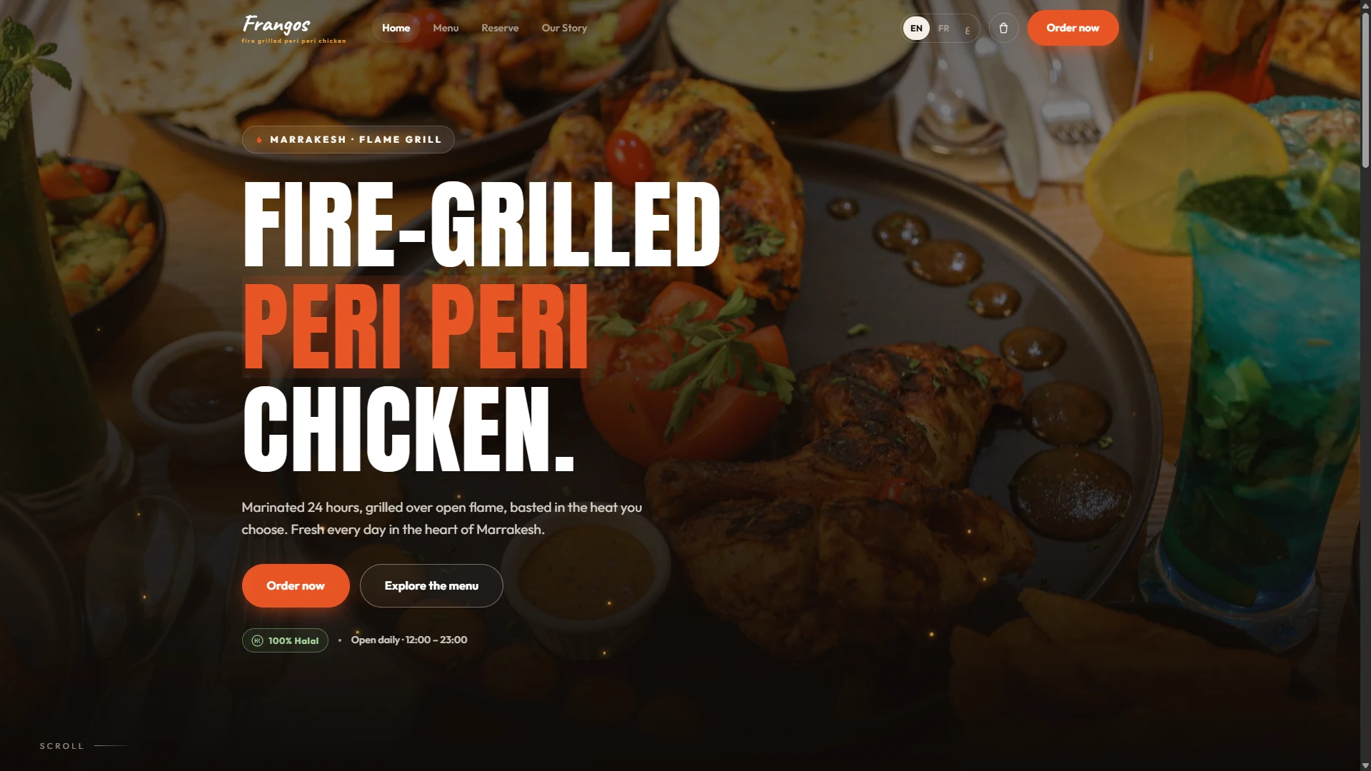 Frangos Peri Peri, website by Icarvs Studio: restaurant site with online ordering